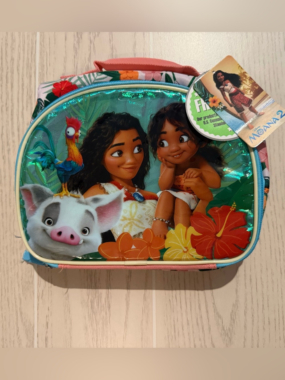 Bioworld Disney Moana 2 Pink Tropical Insulated Lunch Bag NWT